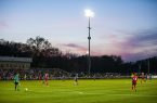Kansas City, Mo. - Saturday April 23, 2024: The sun sets during the match. FC Kansas City hosts Portland Thorns FC at Swope Soccer Village. The match ended in a 1-1 draw.
