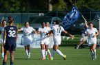 Kansas City, MO - Sunday September 04, 2016: Tiffany McCarty celebrates scoring, Heather O'Reilly, Brittany Taylor
 during a regular season National Women's Soccer League (NWSL) match between FC Kansas City and the Sky Blue FC at Swope Soccer Village.